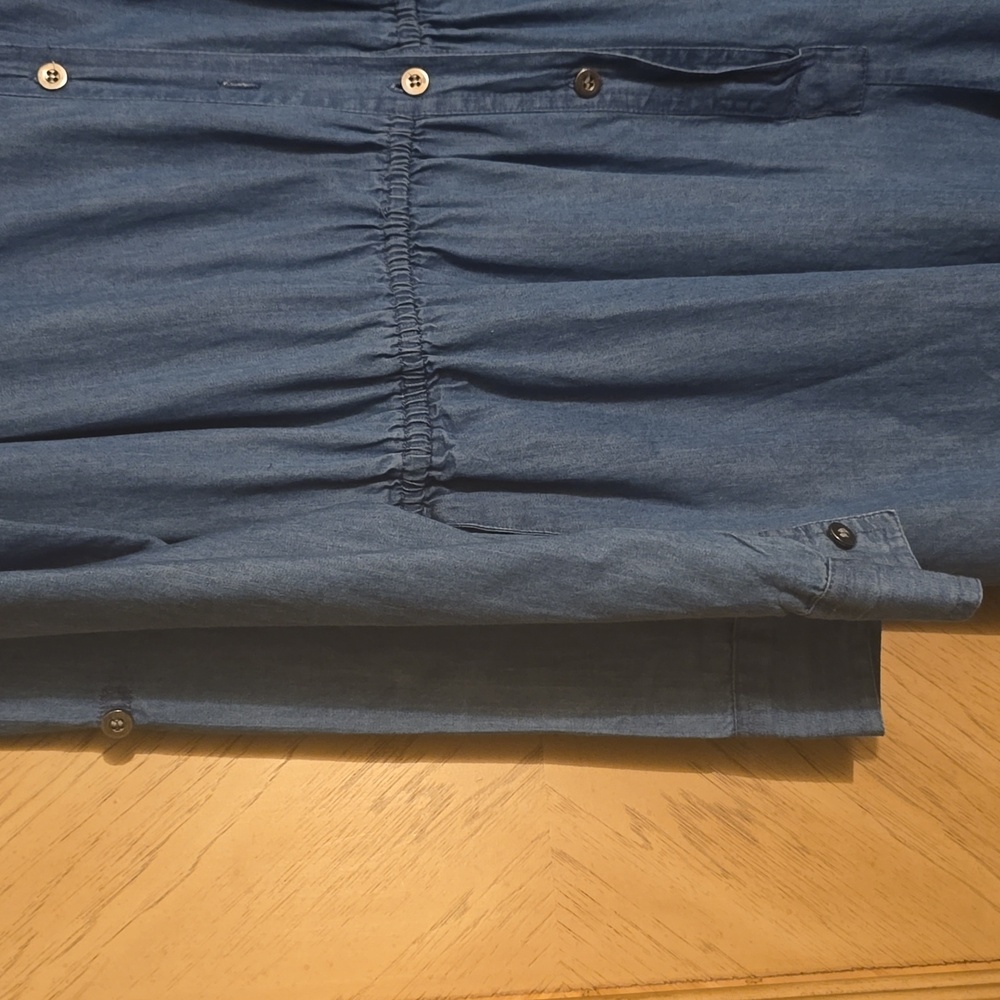 Fashion 2 figure Blue Medium wash chambray jean jumpsuit. Size 2X - Picture 6 of 13